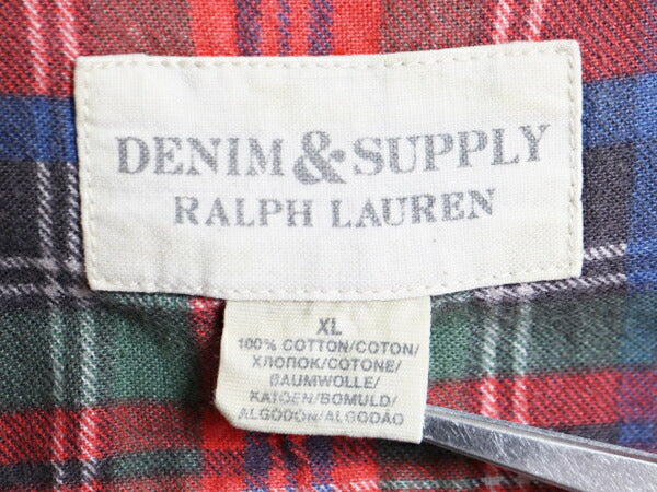 デニム&サプライ ラルフローレン チェック プリント フランネル シャツ メンズ XL DENIM&SUPPLY ポロ ネルシャツ 長袖シャツ マルチカラー