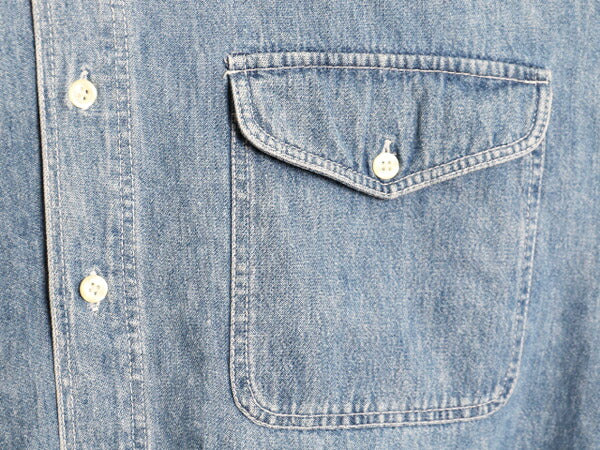 90s OLD GAP デニム 長袖 ボタンダウン シャツ メンズ L 90年代 オールド ギャップ ヘビーウェイト コットン 長袖シャツ ワーク 紺タグ BD