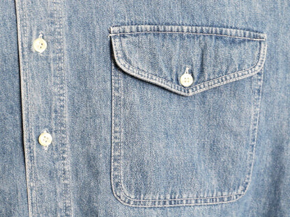 90s OLD GAP デニム 長袖 ボタンダウン シャツ メンズ L 90年代 オールド ギャップ ヘビーウェイト コットン 長袖シャツ ワーク 紺タグ BD