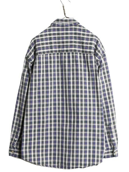 90s エディーバウアー チェック オックスフォード 長袖 シャツ メンズ XL Eddie Bauer ヘビーウェイト コットン 大きいサイズ マルチカラー