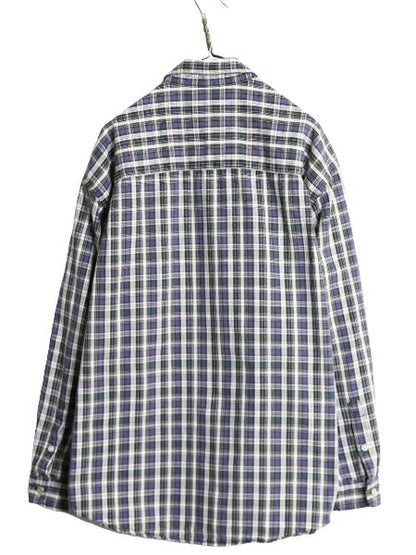 90s エディーバウアー チェック オックスフォード 長袖 シャツ メンズ XL Eddie Bauer ヘビーウェイト コットン 大きいサイズ マルチカラー