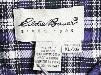 90s エディーバウアー チェック オックスフォード 長袖 シャツ メンズ XL Eddie Bauer ヘビーウェイト コットン 大きいサイズ マルチカラー