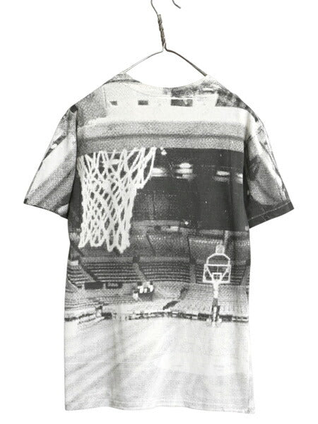 90s ブルズ オールオーバー プリント 半袖 Tシャツ メンズ S 程/ オールド NBA オフィシャル バスケ アート イラスト マイケル ジョーダン