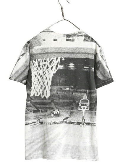90s ブルズ オールオーバー プリント 半袖 Tシャツ メンズ S 程/ オールド NBA オフィシャル バスケ アート イラスト マイケル ジョーダン
