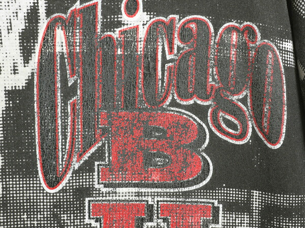 90s ブルズ オールオーバー プリント 半袖 Tシャツ メンズ S 程/ オールド NBA オフィシャル バスケ アート イラスト マイケル ジョーダン