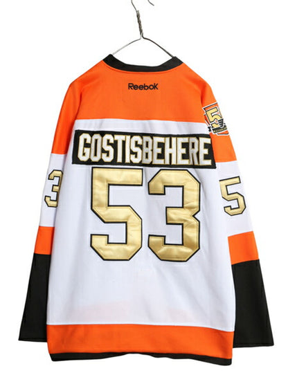 フライヤーズ ホッケー ジャージ メンズ XXL 程/ 古着 NHL オフィシャル リーボック アイスホッケー ユニフォーム 長袖シャツ 大きいサイズ