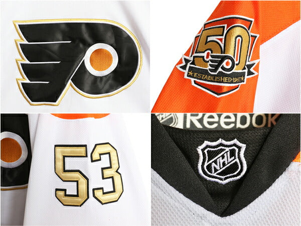 フライヤーズ ホッケー ジャージ メンズ XXL 程/ 古着 NHL オフィシャル リーボック アイスホッケー ユニフォーム 長袖シャツ 大きいサイズ