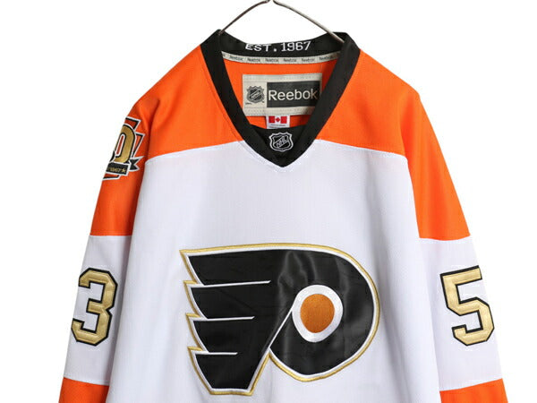 フライヤーズ ホッケー ジャージ メンズ XXL 程/ 古着 NHL オフィシャル リーボック アイスホッケー ユニフォーム 長袖シャツ 大きいサイズ