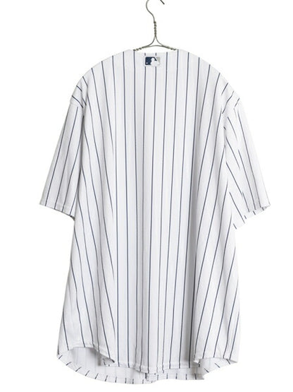 ヤンキース ベースボール シャツ メンズ XL MLB オフィシャル マジェスティック 大リーグ ユニフォーム ゲームシャツ 重ね着 大きいサイズ