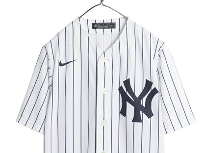 ヤンキース ベースボール シャツ メンズ S / MLB オフィシャル ナイキ スウッシュ 大リーグ ユニフォーム ゲームシャツ 半袖シャツ 重ね着