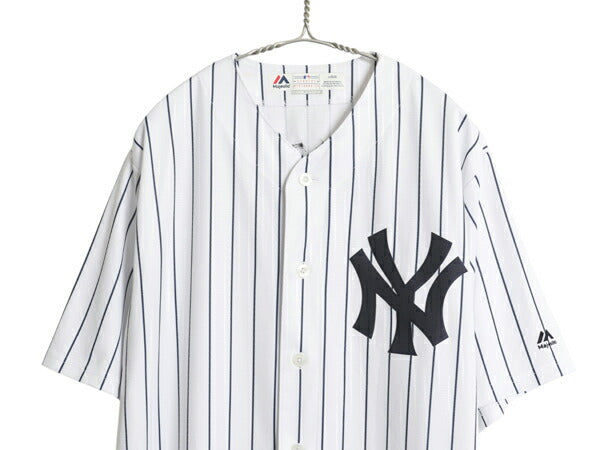 ヤンキース ベースボール シャツ メンズ L / MLB オフィシャル マジェスティック 大リーグ ユニフォーム ゲームシャツ 半袖シャツ ジャージ