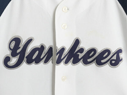 ヤンキース ベースボール シャツ メンズ L 程 MLB オフィシャル 大リーグ ユニフォーム ゲームシャツ 半袖シャツ 重ね着 前開き 半袖シャツ