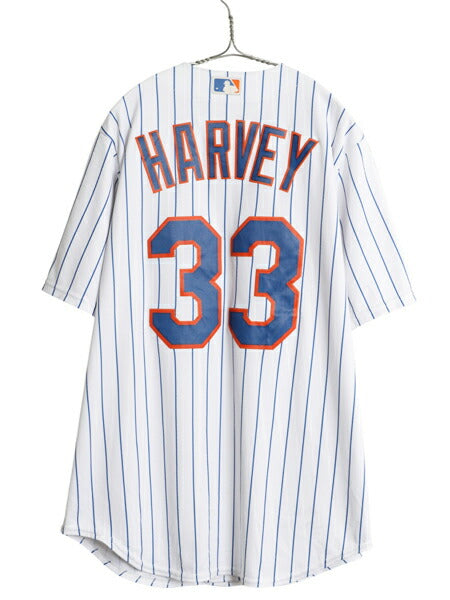 USA製 メッツ ベースボール シャツ メンズ L / MLB オフィシャル マジェスティック 大リーグ ユニフォーム ゲームシャツ 重ね着 半袖シャツ