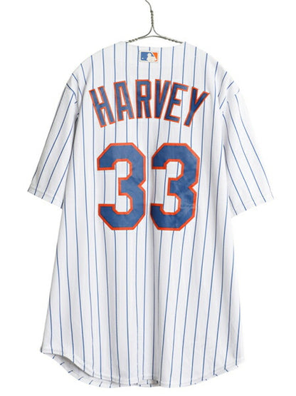 USA製 メッツ ベースボール シャツ メンズ L / MLB オフィシャル マジェスティック 大リーグ ユニフォーム ゲームシャツ 重ね着 半袖シャツ