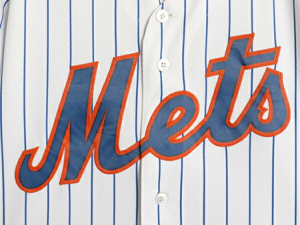 USA製 メッツ ベースボール シャツ メンズ L / MLB オフィシャル マジェスティック 大リーグ ユニフォーム ゲームシャツ 重ね着 半袖シャツ