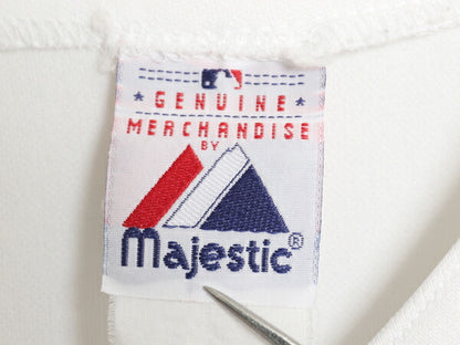 ドジャース ベースボール シャツ メンズ XXL 程/ MLB オフィシャル マジェスティック 大リーグ ユニフォーム ゲームシャツ 大きいサイズ 白