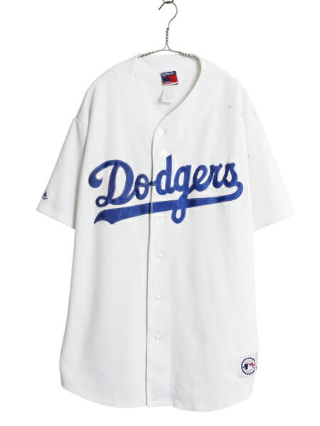 ドジャース ベースボール シャツ メンズ XXL 程/ MLB オフィシャル マジェスティック 大リーグ ユニフォーム ゲームシャツ 大きいサイズ 白