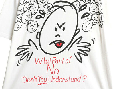90s メッセージ キャラクター イラスト プリント Tシャツ メンズ XL / オールド シングルステッチ 大きいサイズ ヘビーウェイト カットソー