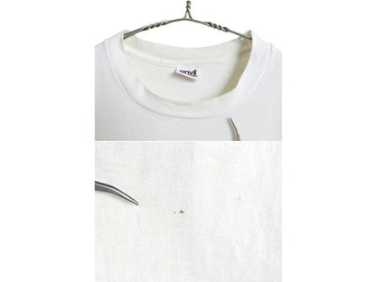90s USA製 クリバンキャット イラスト プリント Tシャツ メンズ XL オールド ネコ キャラクター シングルステッチ 大きいサイズ アート 白