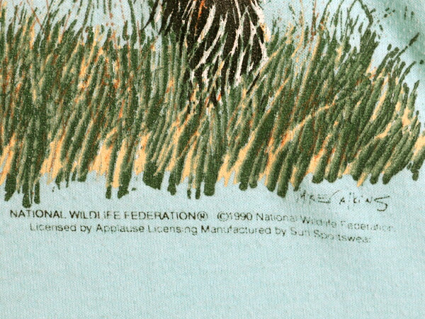 90s USA製 クマ アート イラスト プリント Tシャツ メンズ レディース L / オールド アニマル グラフィック シングルステッチ カットソー