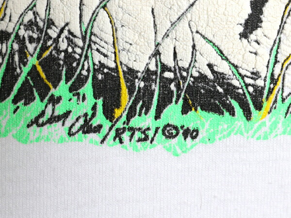 90s USA製 ホワイト タイガー アート イラスト プリント Tシャツ メンズ レディース XL オールド アニマル ヘビーウェイト 大きいサイズ 白
