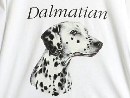 90s USA製 ドッグ アート イラスト プリント Tシャツ メンズ レディース XL 古着 オールド ダルメシアン 犬 グラフィック 大きいサイズ 白