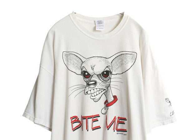 ドッグ ジョーク キャラクター イラスト プリント Tシャツ メンズ XXL アニマル メッセージ 大きいサイズ ヘビーウェイト グラフィック 白