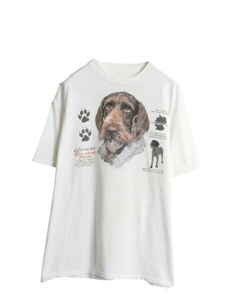 00s ドッグ アート イラスト プリント Tシャツ メンズ レディース L 程/ 古着 00年代 オールド イヌ アニマル ヘビーウェイト グラフィック