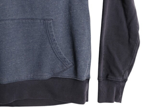 J CREW スウェット フード パーカー メンズ M / 古着 ジェイクルー トレーナー プルオーバー 前V コットン ツートン ポケット付き 無地 紺