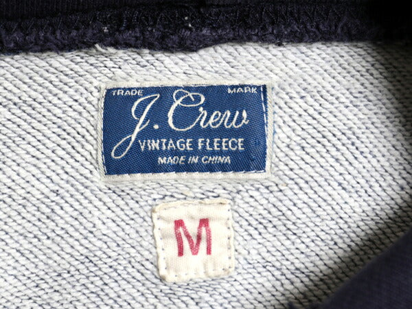 J CREW スウェット フード パーカー メンズ M / 古着 ジェイクルー トレーナー プルオーバー 前V コットン ツートン ポケット付き 無地 紺