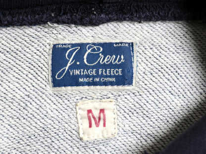 J CREW スウェット フード パーカー メンズ M / 古着 ジェイクルー トレーナー プルオーバー 前V コットン ツートン ポケット付き 無地 紺