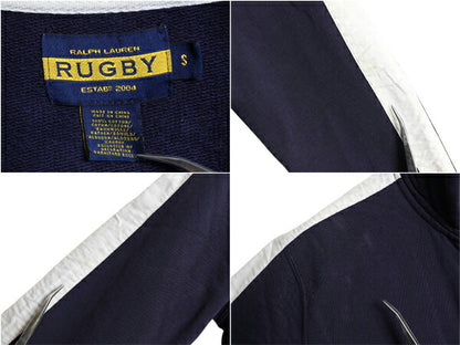 ヴィンテージ 加工 ラグビー ラルフローレン スウェット トラック ジャケット メンズ S ポロ RUGBY フルジップ ジャージ ハイネック 星条旗