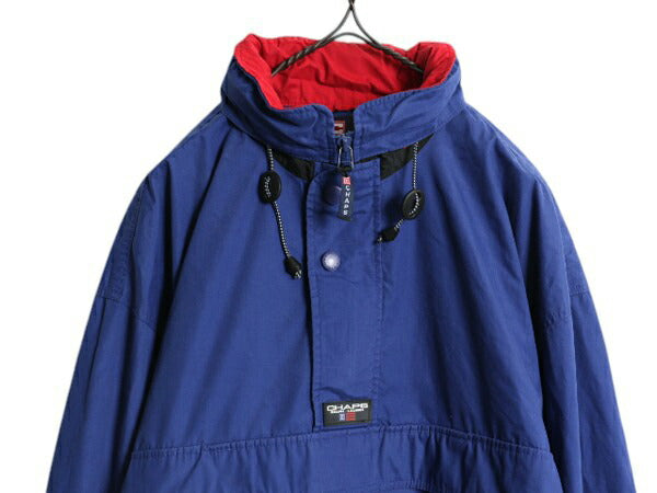 90s チャップス ラルフローレン セーリング アノラック ジャケット メンズ M 古着 オールド CHAPS ハーフジップ ポロ 収納 フード パーカー