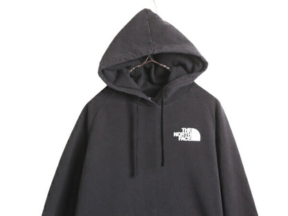 ノースフェイス 両面 プリント スウェット フード パーカー レディース L / The North Face アウトドア トレーナー プルオーバー 薄手 黒