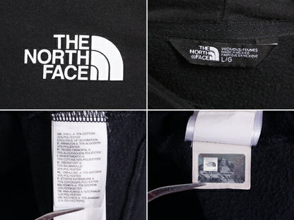 ノースフェイス 両面 プリント スウェット フード パーカー レディース L / The North Face アウトドア トレーナー プルオーバー 薄手 黒