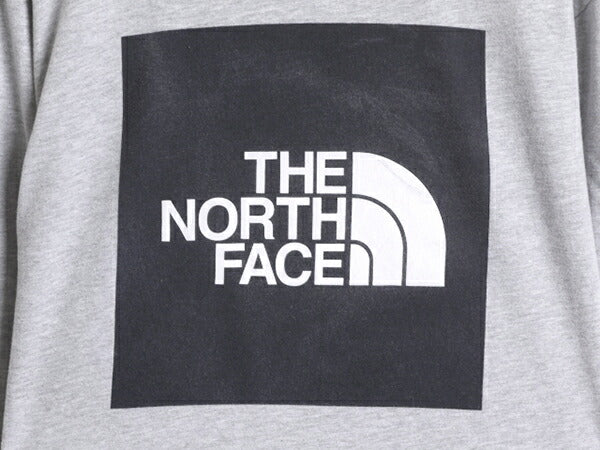 ノースフェイス 両面 プリント 長袖 Tシャツ メンズ M The North Face アウトドア ロンT プリントT ロゴT バックプリント クルーネック 灰