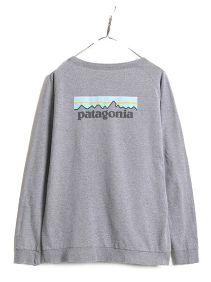19年製 パタゴニア 両面 プリント 長袖 Tシャツ レディース L / Patagonia アウトドア ロンT プリントT ロゴT フィッツロイ バックプリント