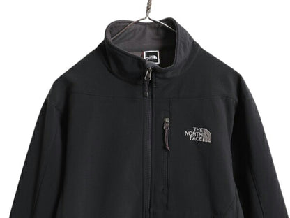 US企画 ノースフェイス APEX ソフトシェル ジャケット メンズ M / The North face アウトドア ストレッチ 裏 フリース フルジップ ブラック