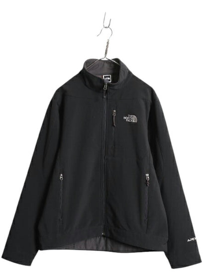 US企画 ノースフェイス APEX ソフトシェル ジャケット メンズ M / The North face アウトドア ストレッチ 裏 フリース フルジップ ブラック