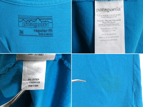 16年製 パタゴニア プリント 長袖 Tシャツ メンズ M Patagonia アウトドア ロンT プリントT ロゴT クルーネック フィッツロイ グラフィック