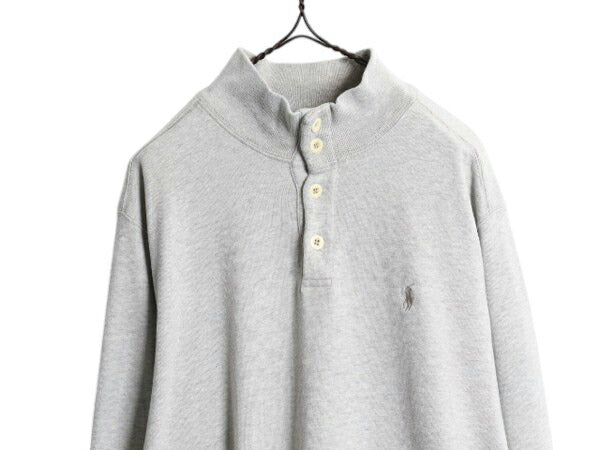 00s ポロ ラルフローレン ハイネック スウェット メンズ XL / 古着 00年代 オールド ヘンリーネック トレーナー ワンポイント 大きいサイズ