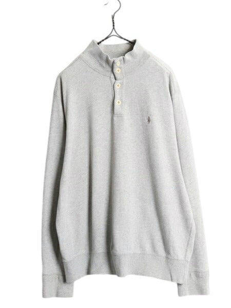 00s ポロ ラルフローレン ハイネック スウェット メンズ XL / 古着 00年代 オールド ヘンリーネック トレーナー ワンポイント 大きいサイズ