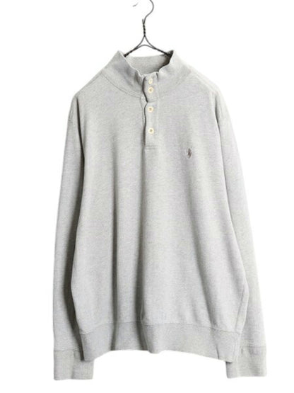 00s ポロ ラルフローレン ハイネック スウェット メンズ XL / 古着 00年代 オールド ヘンリーネック トレーナー ワンポイント 大きいサイズ