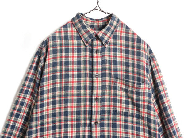 00s OLD GAP チェック フランネル 長袖 ボタンダウン シャツ メンズ XL 程/ 00年代 オールド ギャップ コットン ポケット付き ネルシャツ