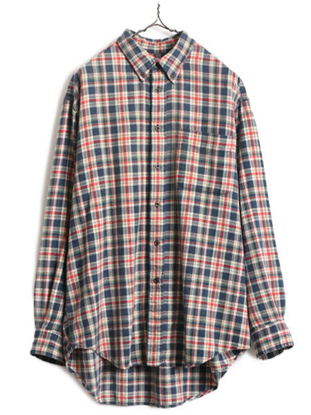 00s OLD GAP チェック フランネル 長袖 ボタンダウン シャツ メンズ XL 程/ 00年代 オールド ギャップ コットン ポケット付き ネルシャツ