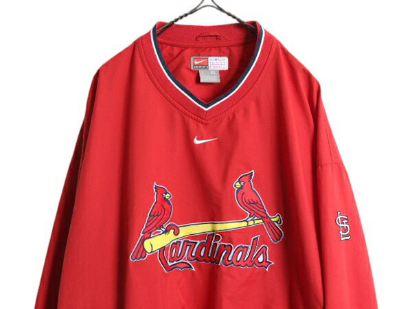 00s MLB オフィシャル ナイキ カージナルス ナイロン ジャケット メンズ XL / オールド NIKE センター スウッシュ プルオーバー ブルゾン