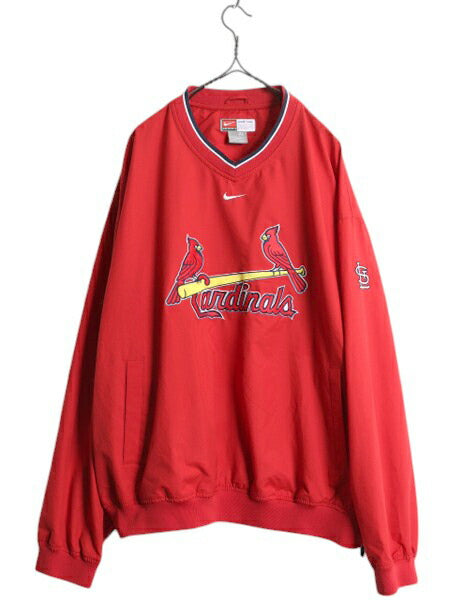 00s MLB オフィシャル ナイキ カージナルス ナイロン ジャケット メンズ XL / オールド NIKE センター スウッシュ プルオーバー ブルゾン