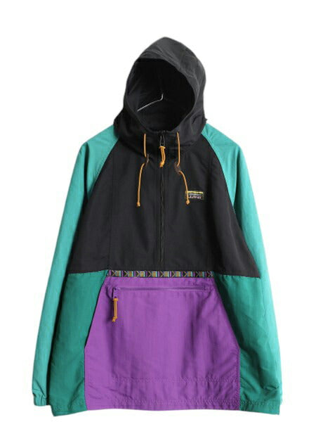 エルエルビーン ナイロン アノラック パーカー ジャケット レディース L 小さめ 古着 LLBEAN プルオーバー ハーフジップ マンパ パッカブル