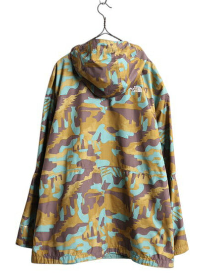 ノースフェイス DryVent 迷彩 マウンテンパーカー ジャケット レディース XXL メンズ XL 程/ アウトドア ナイロン マンパ パッカブル 総柄