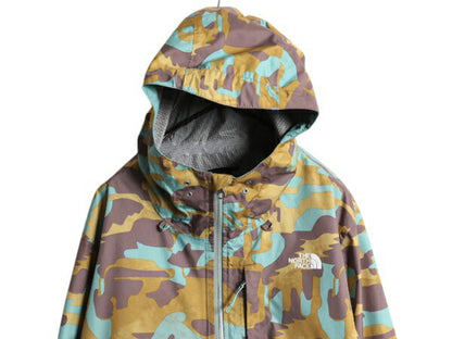 ノースフェイス DryVent 迷彩 マウンテンパーカー ジャケット レディース XXL メンズ XL 程/ アウトドア ナイロン マンパ パッカブル 総柄